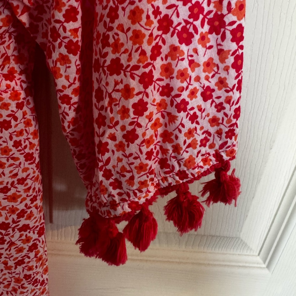 J. Crew floral print cover-up dress featuring a tassel-trimmed hem Small - Picture 6 of 6